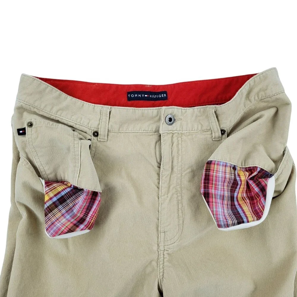 Tommy Hilfiger Corduroy Pants Men's 34x32 Straight Leg Beige Outdoor Casual NWOT